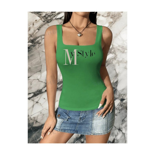 My Style Woman Summer Square Neck Top - Print Concept