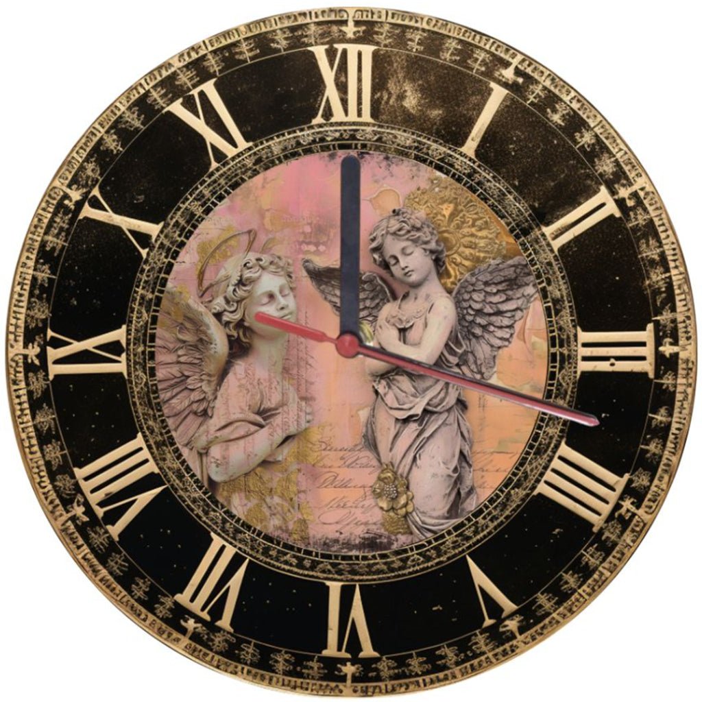 Wall Clock Vintage Angel Cupidon - Print Concept