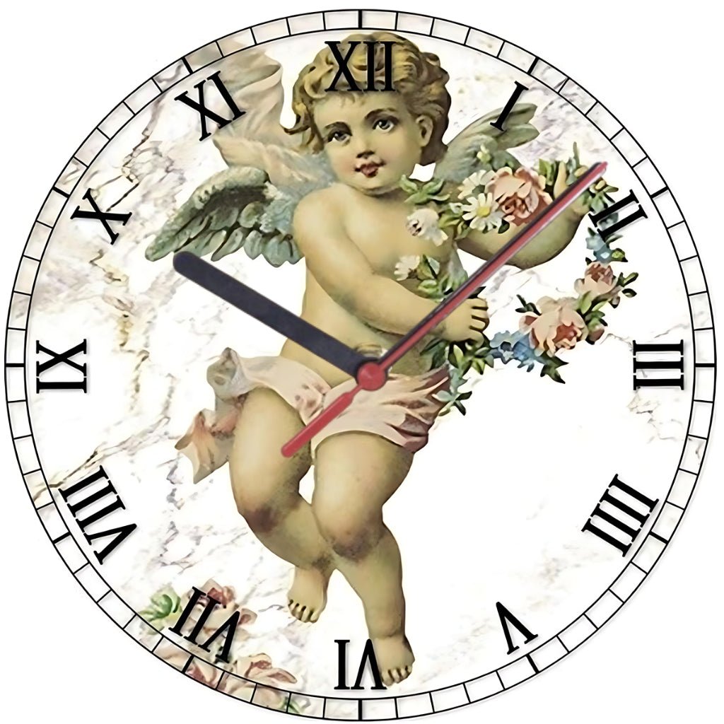 Wall Clock Vintage Angel Cupidon - Print Concept