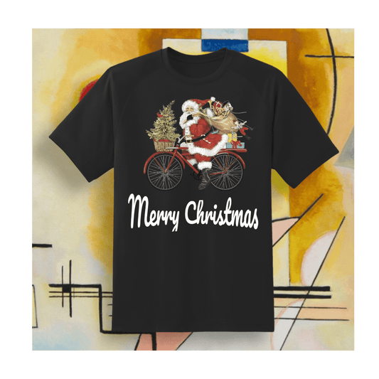 Santa on Bicycle T-Shirt - Print Concept